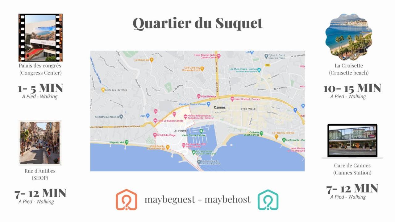 C054-Bel Appartement Lumineux Au Coeur Du Suquet คานส์ ภายนอก รูปภาพ